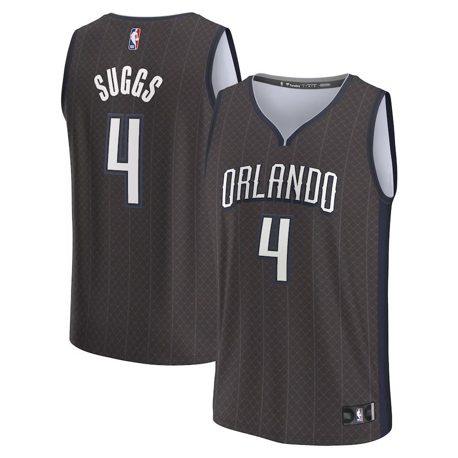 Men Orlando Magic 4 Jalen Suggs Fanatics Branded Black City Edition 2022-23 Fastbreak NBA Jersey